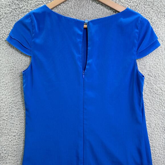 Pink Owl Dress Women’s Small Blue Cap Sleeve Mini Shift Double Layered Casual - Picture 6 of 8